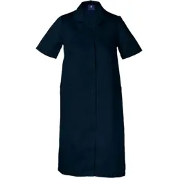 Ladies Poly Cotton House Coat Dark Navy